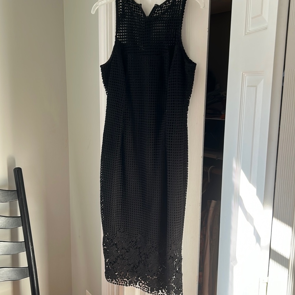 Black crochet dress